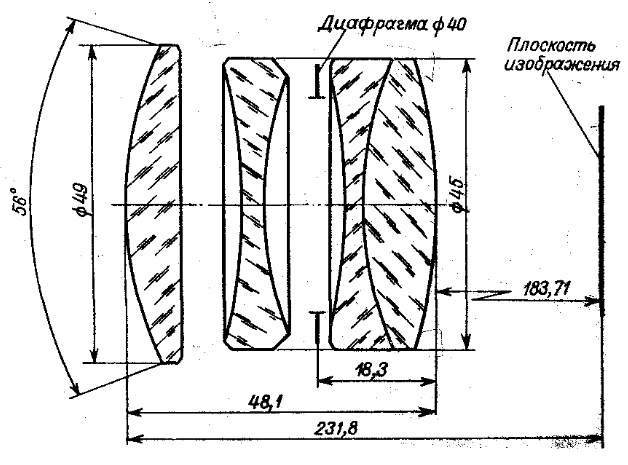 Сборочный чертеж объектива