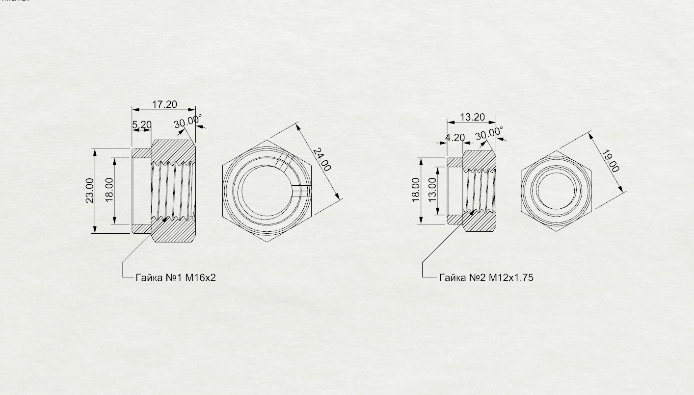 Резьба гайки чертеж